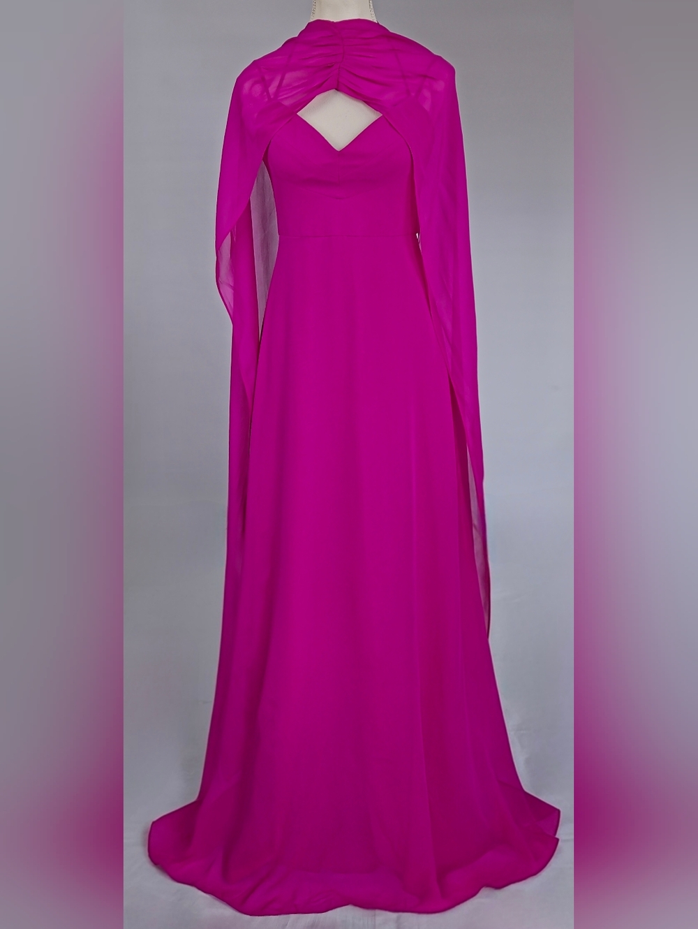 BCBG MaxAzria Silk Maxi Dress in Magenta Refreshed with Matching Scarf